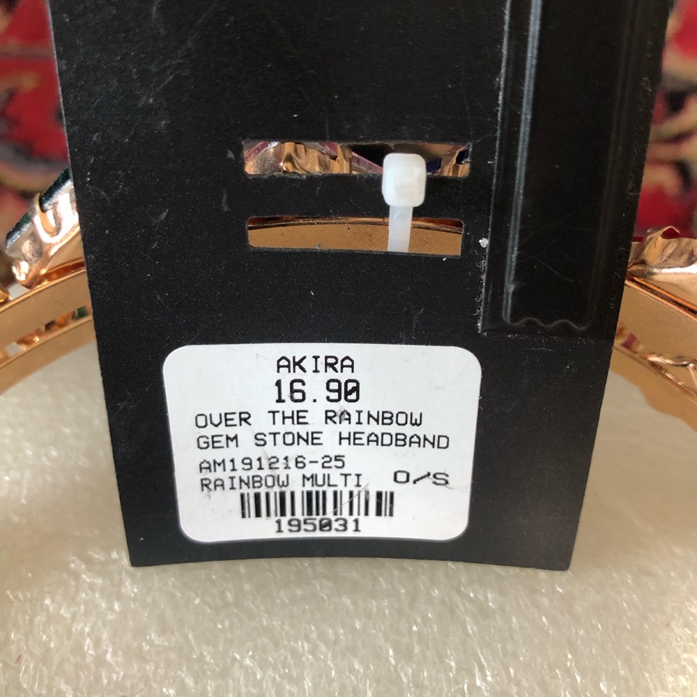 AKIRA Gold Multi-Color Crystal & Pearl Headband. NWT. - Picture 5 of 5